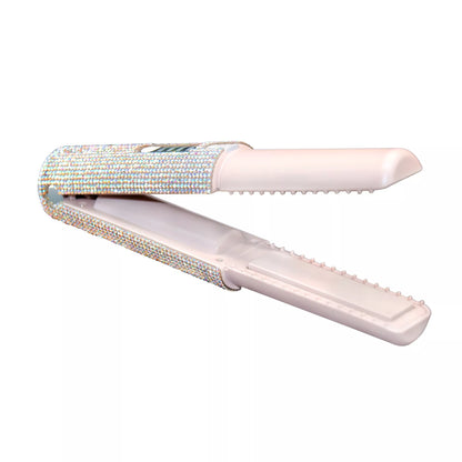 2-In-1 Electric USB Hair Straightening Brush with ceramic coating for healthy styling