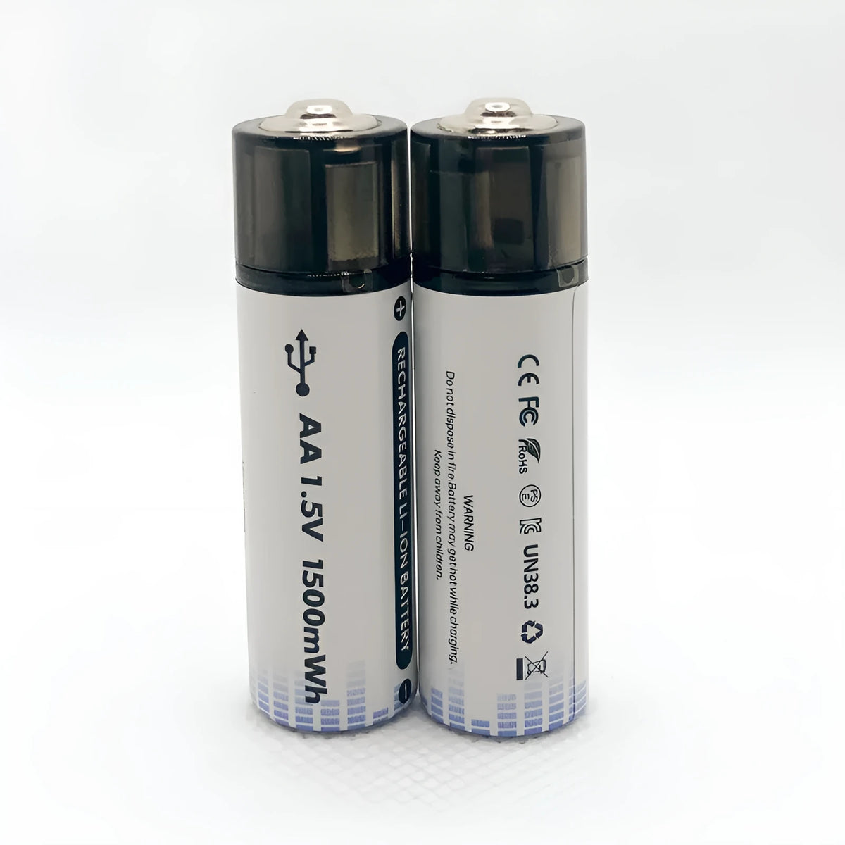 USB rechargeable No. 5 lithium battery 1.5V, H50.5mm x W14.5mm, MICRO and Type C options