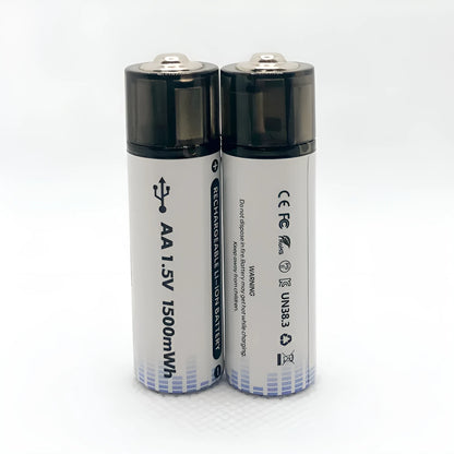 USB rechargeable No. 5 lithium battery 1.5V, H50.5mm x W14.5mm, MICRO and Type C options