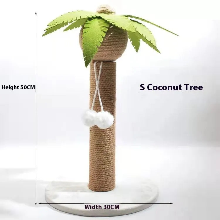 Masson cactus design cat scratching pole and a flat coconut tree sisal scratch board for cats.
