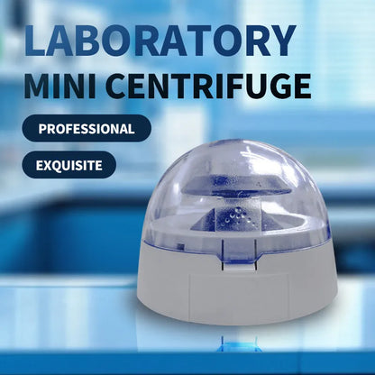 Mini laboratory centrifuge with compact 157x170x120mm dimensions and 7000 RPM speed for sample separation