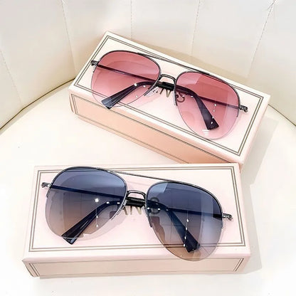 Big face aviator sunglasses with metal frame and UV-protective resin lenses in multiple colour options