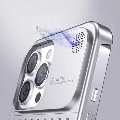 Aluminum alloy iPhone case with hollow design for heat dissipation and built-in aromatherapy tablet