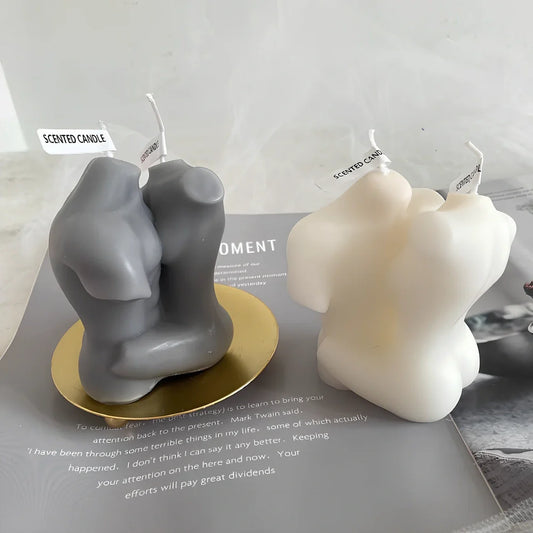 Cylindrical Embrace Fitting Aromatherapy Candle in white, 9cm diameter x 11cm height, soybean wax for steady 25-30 hour burn