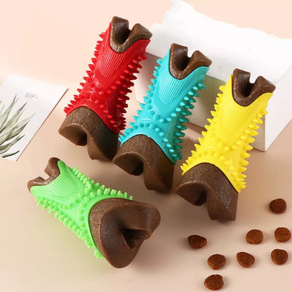 Pet Molar Rod Bite-resistant Toys in red, yellow, blue, and green for durable chewing fun