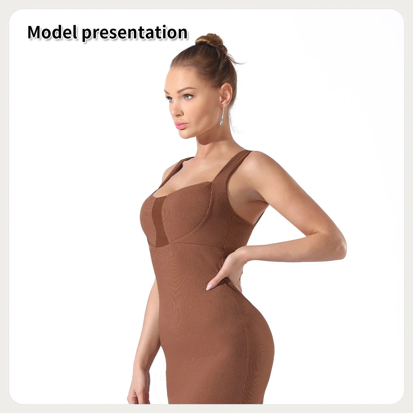 Women's lightweight polyester dress in black and coffee colors, sizes S to 3XL