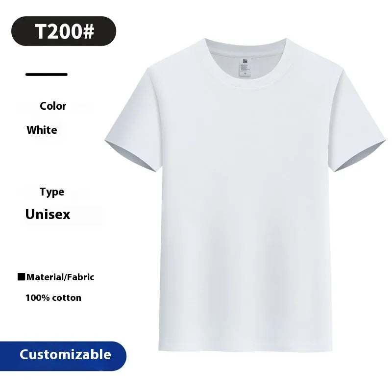 Round neck cotton summer top in solid colour, loose pullover style, sizes S to 5XL