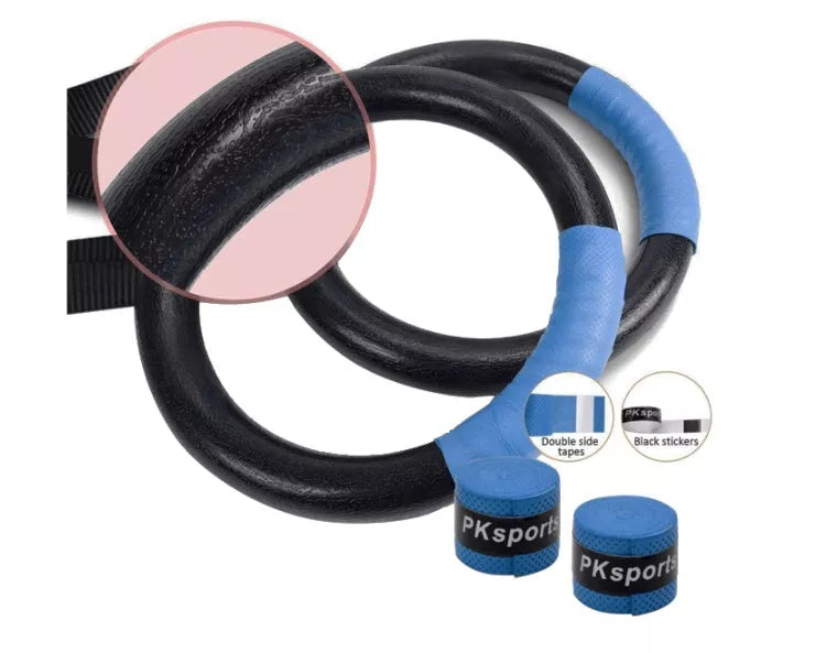 Adjustable pull-up rings for fitness training with durable ABS construction