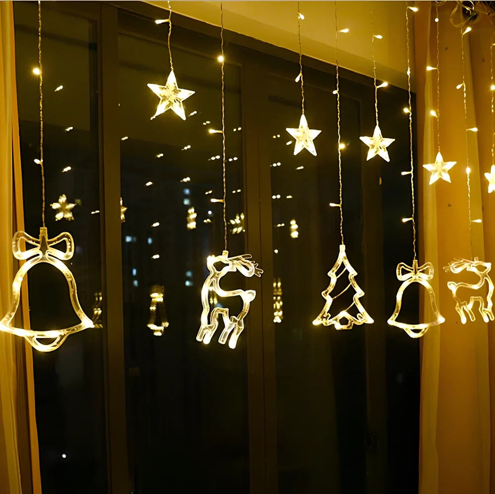 Lantern Creative LED light string with bell, star, tree, and elk shapes along 3 metres of waterproof decorative lighting