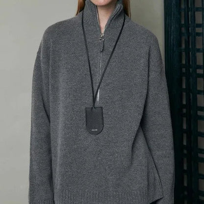 Loose lapels wool bandage dress in black or mountain rain grey with long sleeves for autumn and winter wear