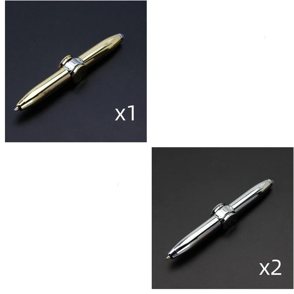 Multifunctional decompression gyro ballpoint pen showing 10.3cm length and spinning mechanism