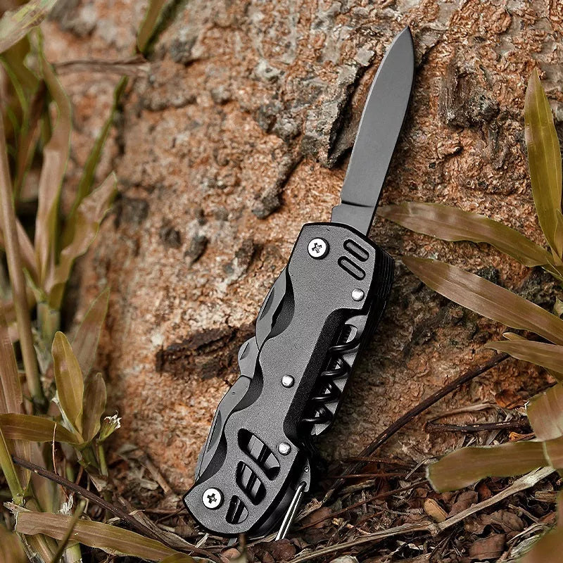 Multi-function emergency folding knife with aluminum handle for outdoor use