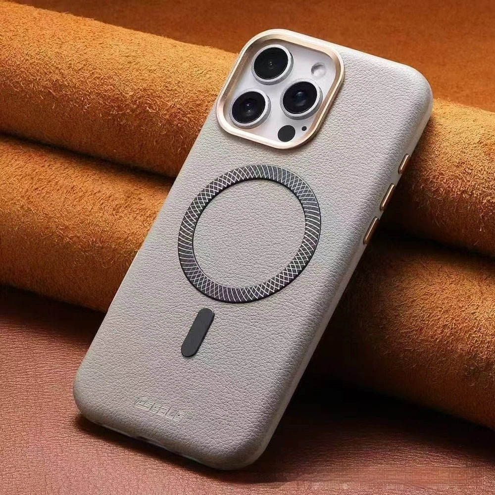 Triangle shield magnetic suction phone case in black with shockproof protection for iPhone