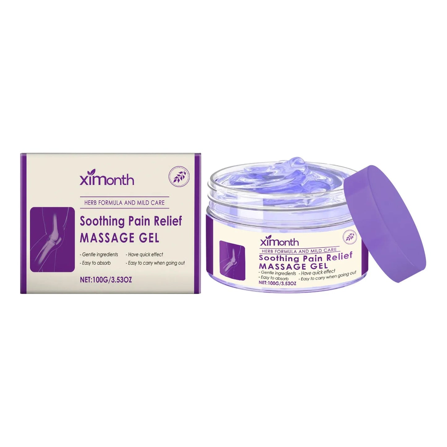 100g tube of Body Massage Gel for knee and elbow joint care on a plain background.