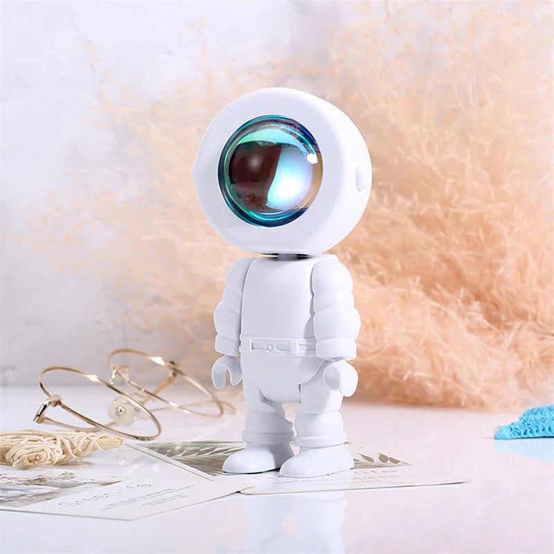 Rechargeable Astronaut Robot Rainbow Projection Sun Lamp with customizable sunset colors