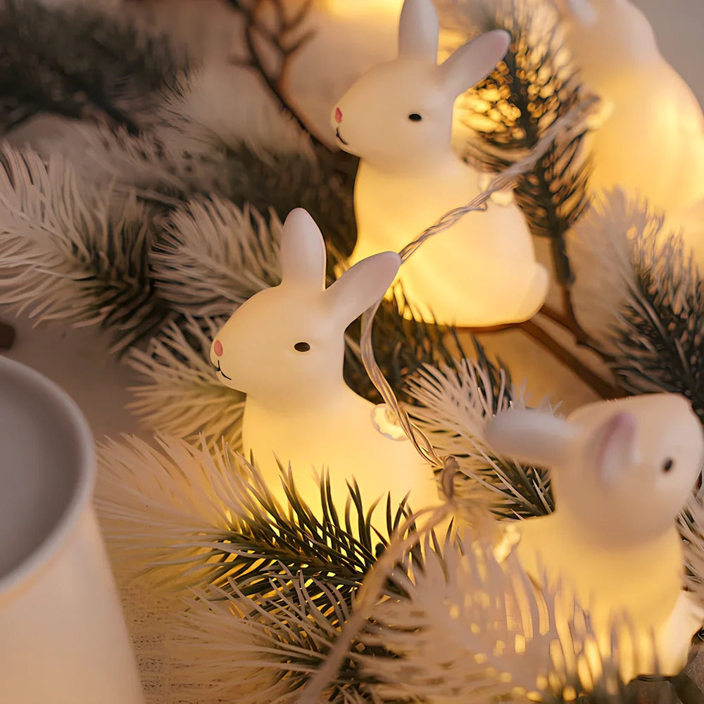 Easter plastic egg lamp with 10 warm white LED bulbs on 1.5m cord with dimming control