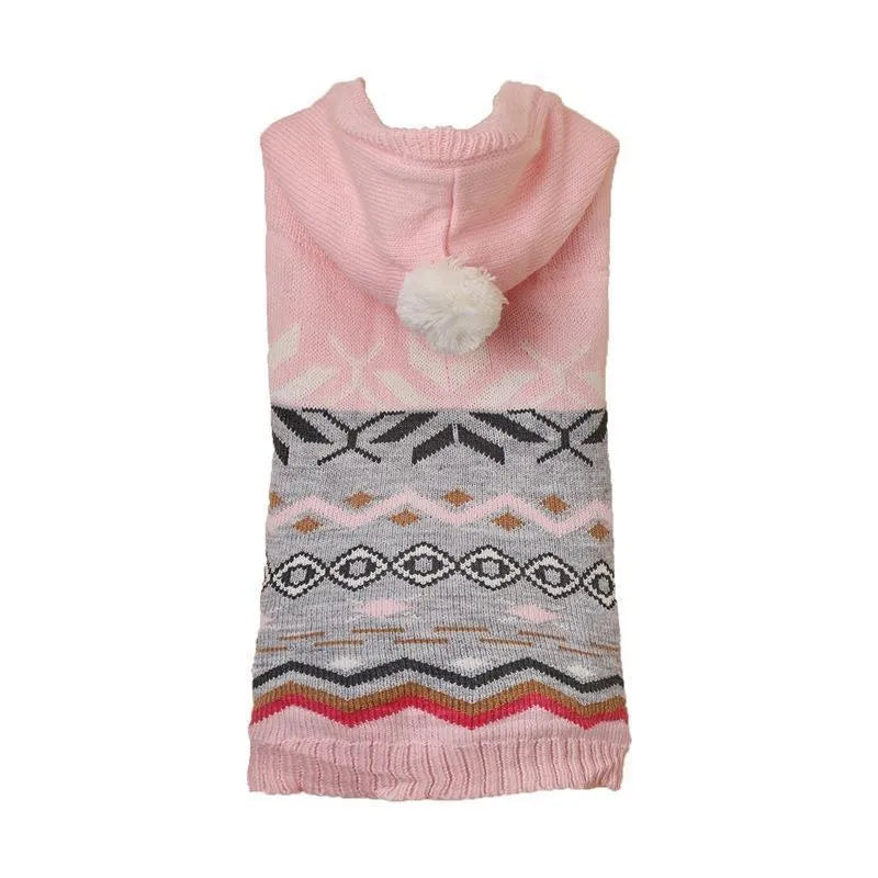 Classic diamond pattern pet sweater for dogs and cats in acrylic knit