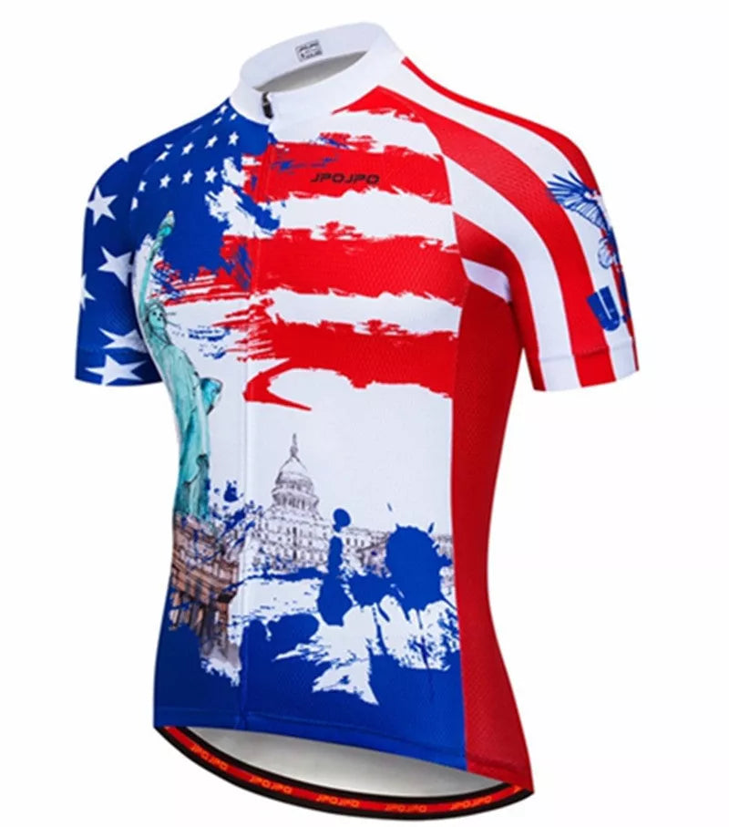 Breathable summer cycling jersey for men and women in vibrant patterns