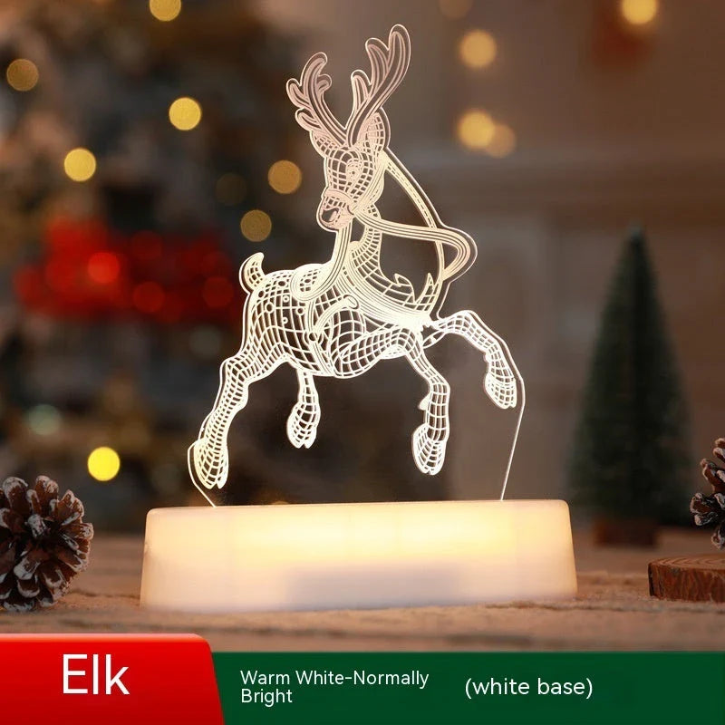 Cozy 3D acrylic LED Christmas lamp with festive holiday designs for warm, inviting décor