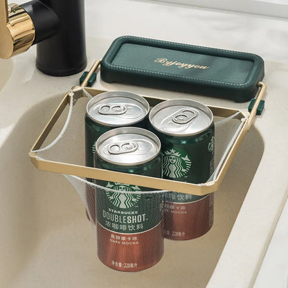 Foldable kitchen sink strainer with disposable mesh bags for waste management