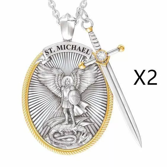 Western Mythology Faith Necklace with angel design and round bead chain