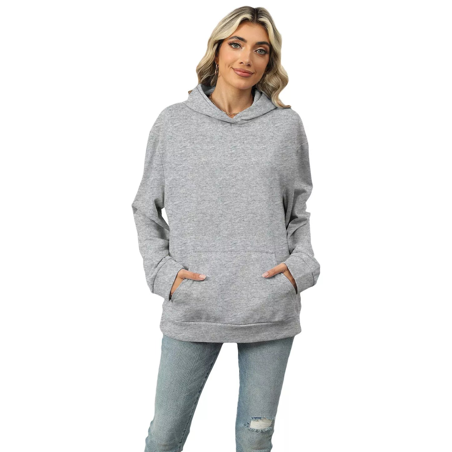 Casual Hooded Pocket Sweatshirt for Women in various colors