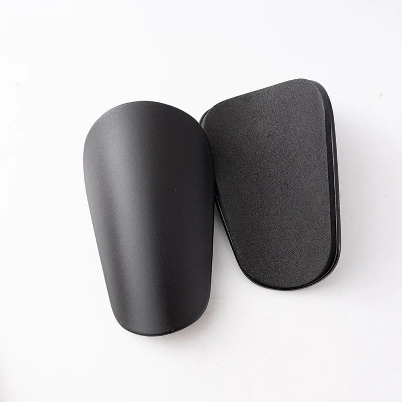 PU mini shin guards for football and running sports in black and blue colours