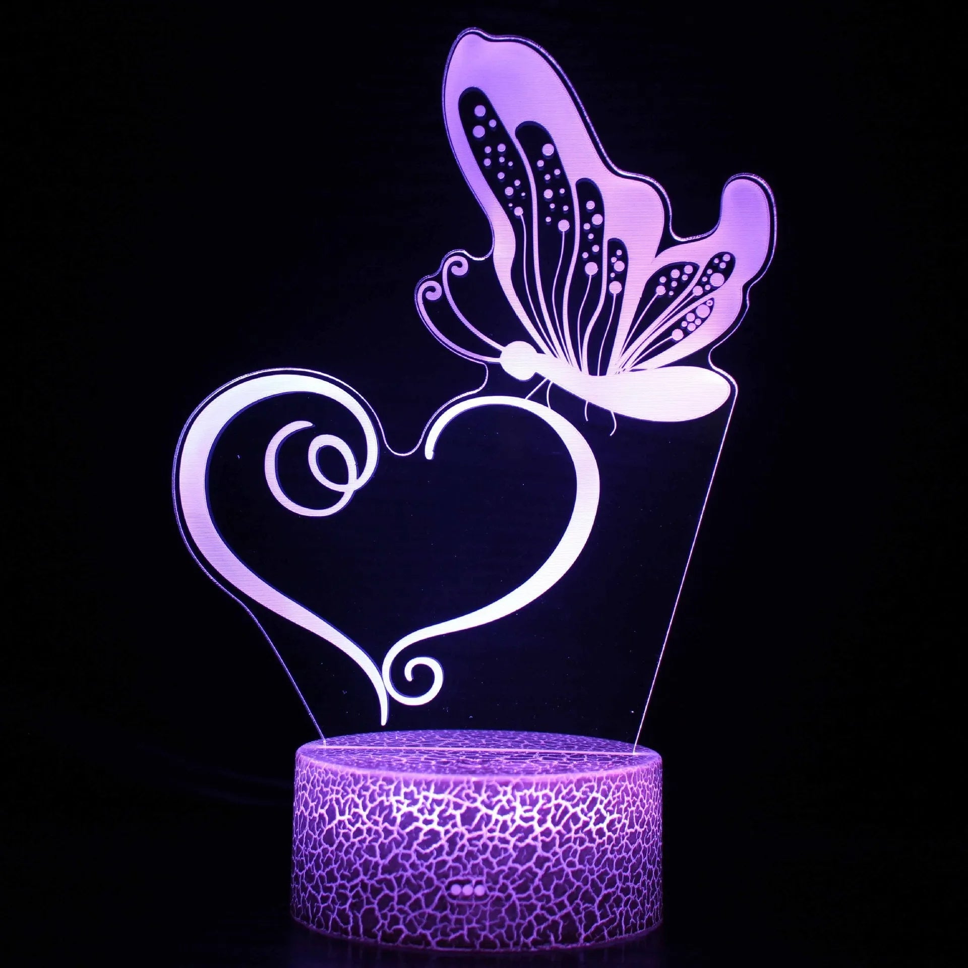 Acrylic 3D touch USB table lamp with colourful lighting on 9.5cm by 4cm ABS base