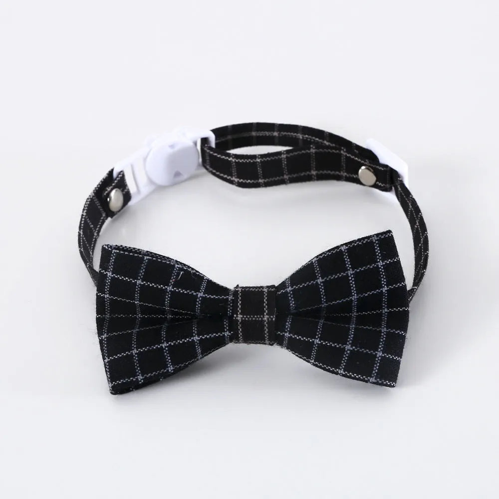 Pet hair band with bow tie in British style, 18cm elastic circumference for pets 2.50-10.00 kg