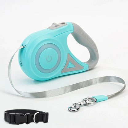 Retractable dog leash with automatic lock in Dream Purple, Sunshine Orange, and Mint Green