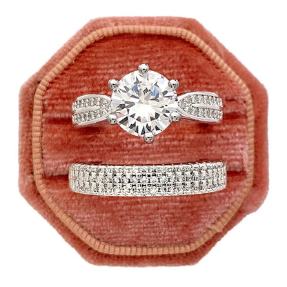 White gold colour combined ring bracelet with geometric design and round elements, showing size options 5-11