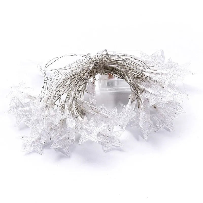 3-metre LED star light string with 20 warm white bulbs in glass shells for indoor and outdoor decoration