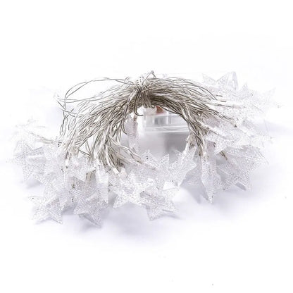3-metre LED star light string with 20 warm white bulbs in glass shells for indoor and outdoor decoration
