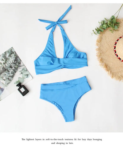 Women's high-waist swimsuit in nylon, shown in peacock green colour, suitable for swimming sports.