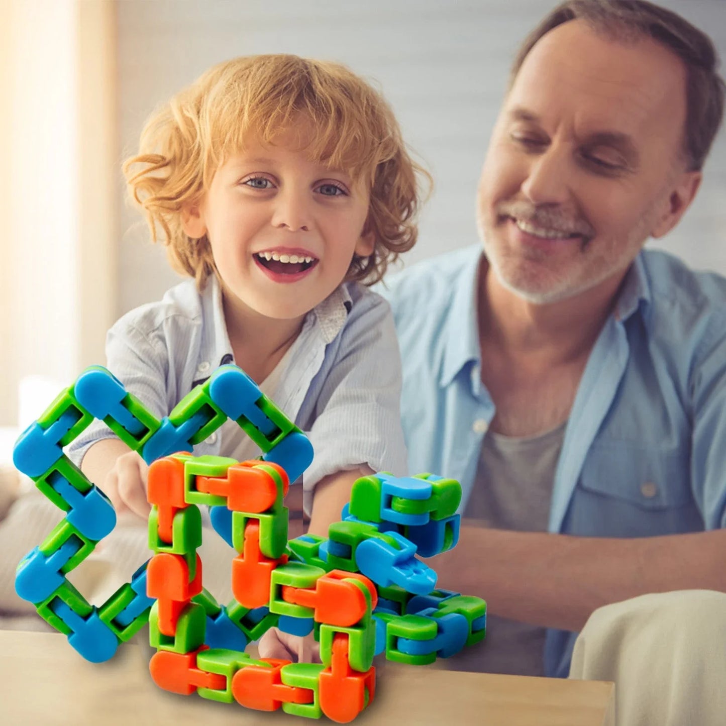 Hands-On Anti-Stress Fidget Chain Toy - Versatile Puzzle Bracelet for Fidgeters, Stress Relief, and Mindful Entertainment