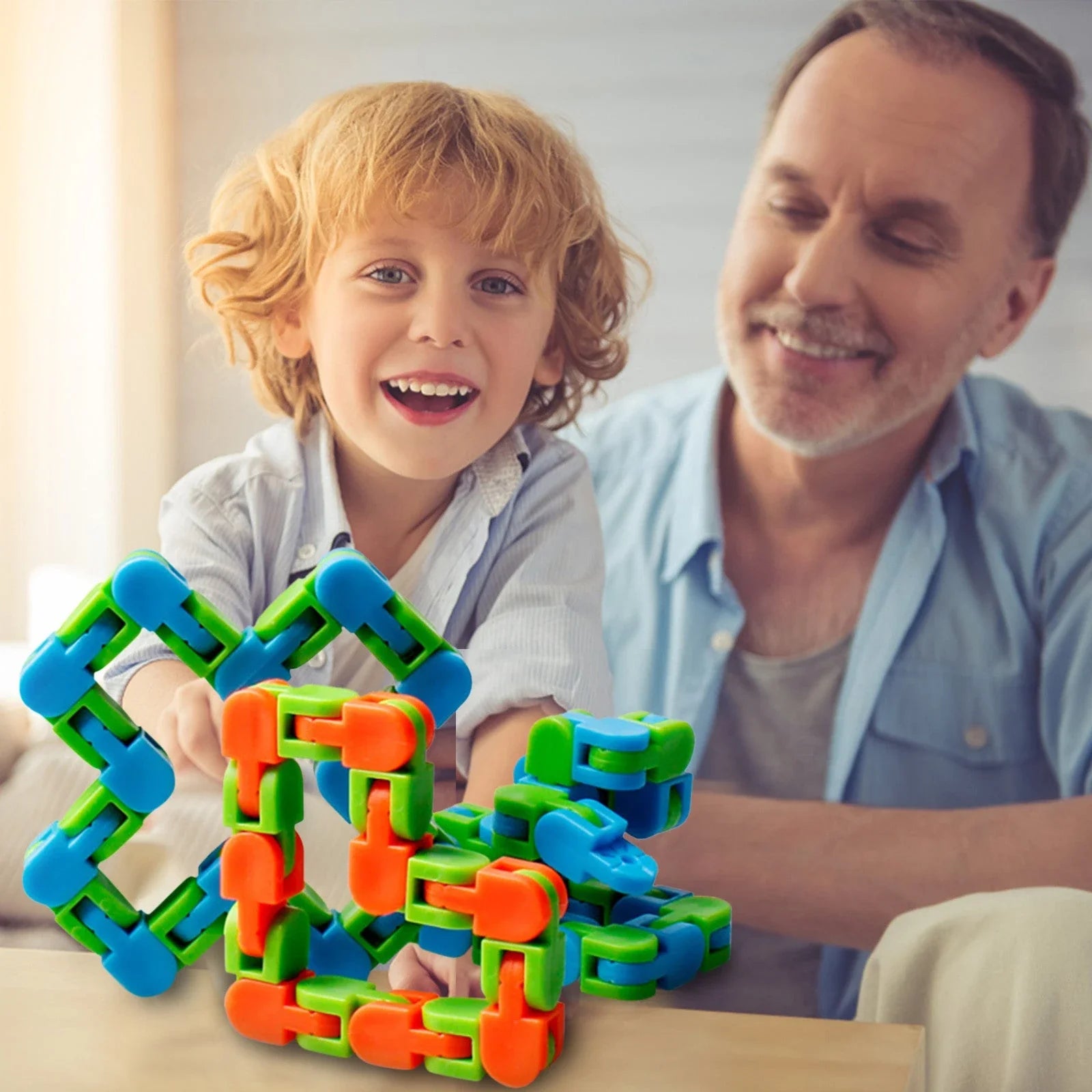 Hands-On Anti-Stress Fidget Chain Toy - Versatile Puzzle Bracelet for Fidgeters, Stress Relief, and Mindful Entertainment