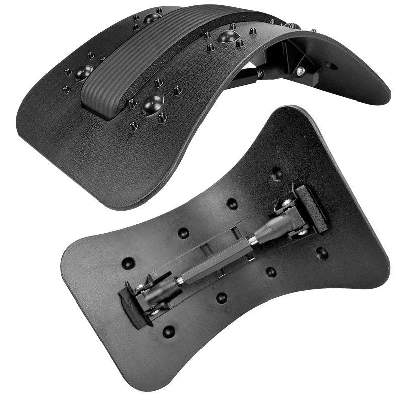 Lumbar Tractor Stretcher in black with acupressure points for back relief