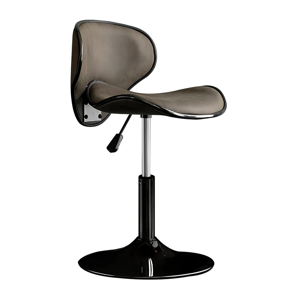 Scandinavian leather chair with height adjustment showing 60-80cm range and 45cm sitting width