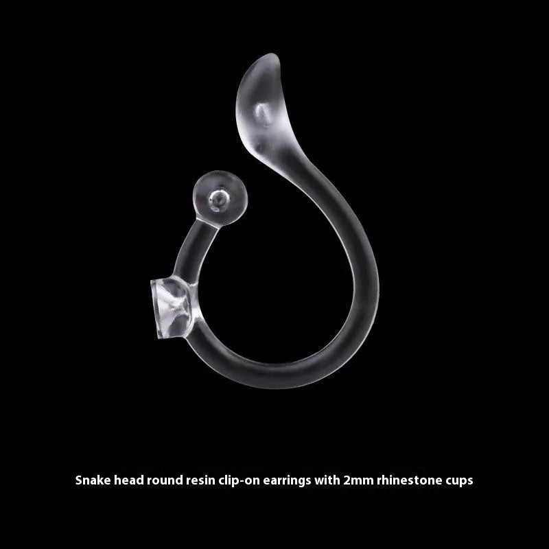Transparent U-shaped plastic resin ear clip converter for stud earrings, unisex, single piece