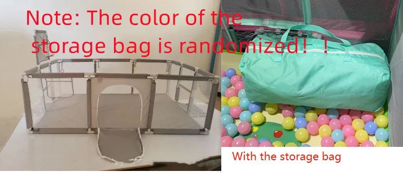 Children's playpen tent with steel pipe framework and Oxford cloth fencing in multiple colour options