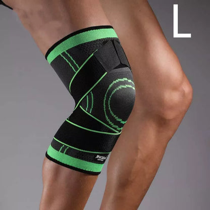 Breathable nylon knee pads for cycling and sports, available in green and orange