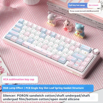 Wireless mechanical keyboard with RGB lighting in multiple colour options
