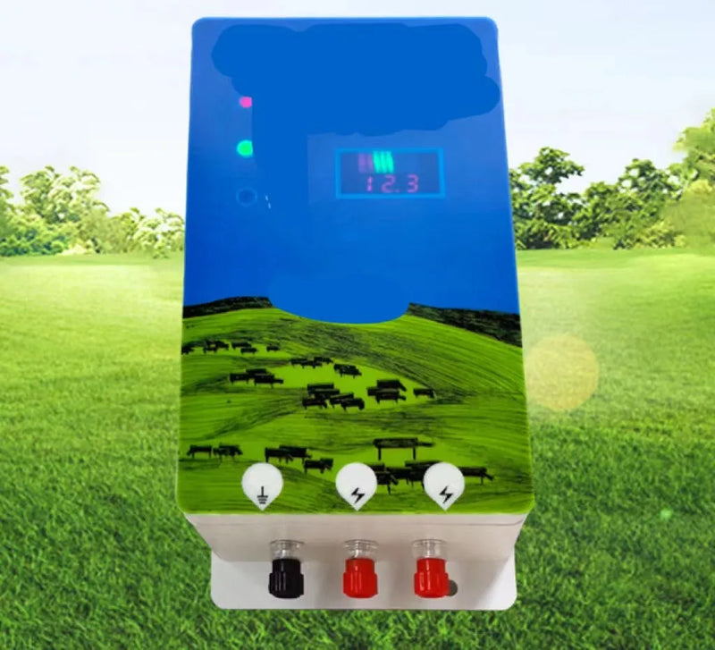 Pasture Electronic Host High Voltage Pulse Breeding Grid Fence Full Set: 12V Input with 8KV/12KV Output for Livestock Management Across 5-40km Ranges