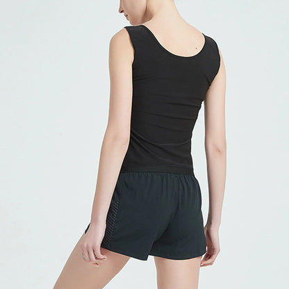 Women's black zip vest shapewear storm sweatshirt with adjustable design for comfort and style.