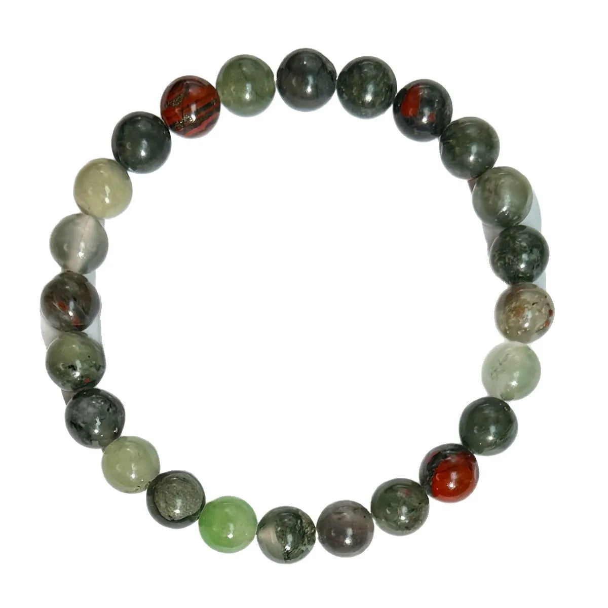 Handmade 8mm glass beaded bracelet in transparent colour with unisex styling