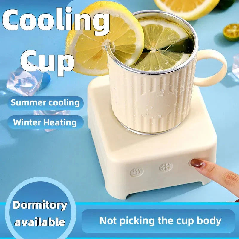 Rapid cooling and heating portable coffee and beverage cup with car adapter in various colors and styles