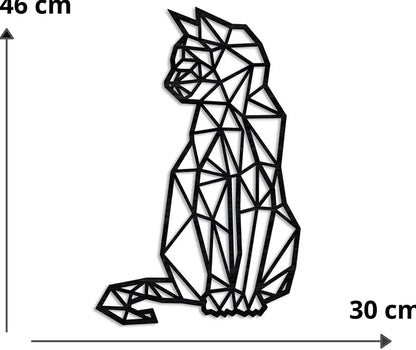 Black laser-engraved galvanized iron cat wall art pendant, 46x30x1.5cm dimensions for home decor