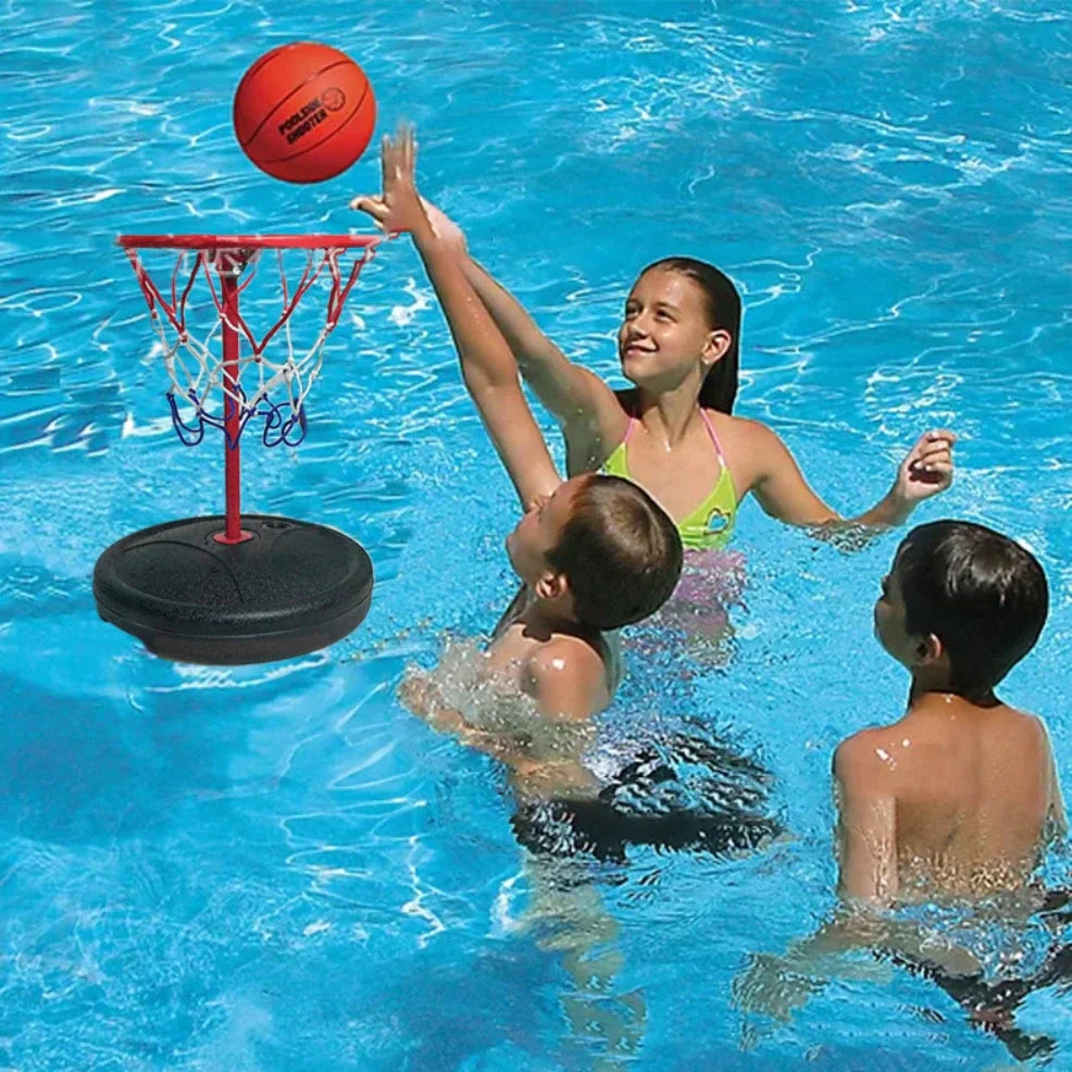 Water basketball hoop with 70×30cm playing area and 23×17.5cm basketball target for pool games