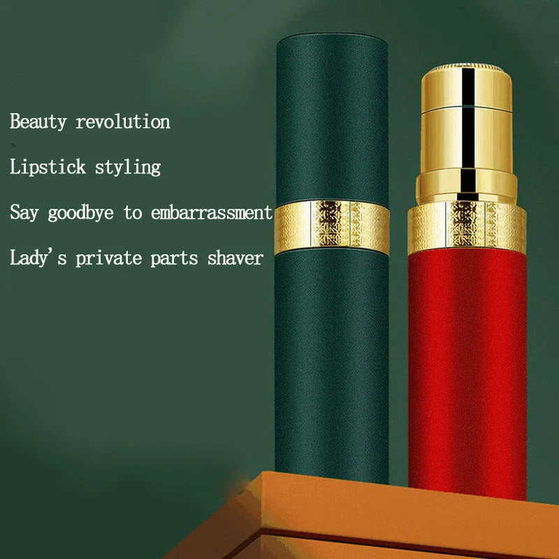 Lipstick-shaped rechargeable hair trimmer with floating 3D head for painless grooming of sensitive areas