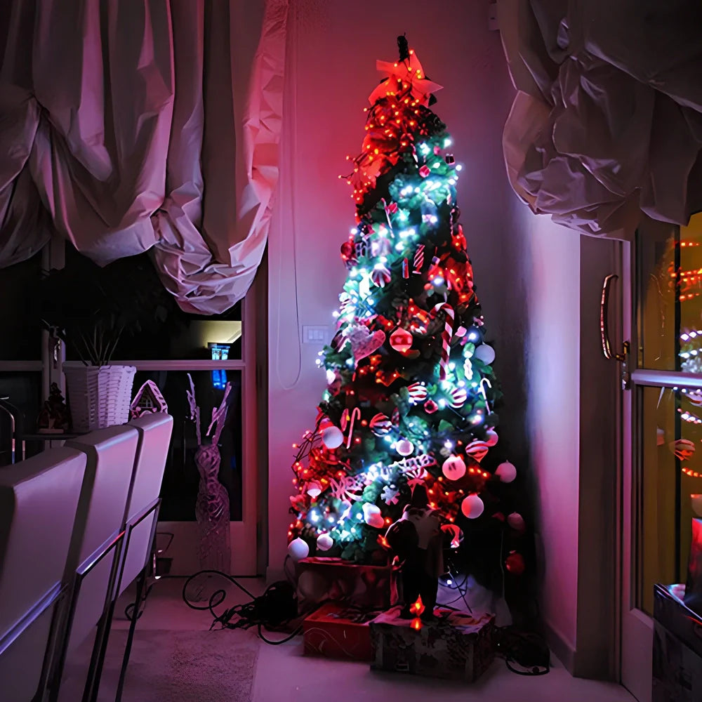 20-metre copper wire LED light string with 200 warm white beads and smartphone app control